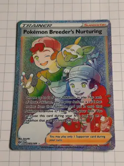 Pokemon TCG Pokemon Breeder's Nurturing Darkness Ablaze 195/189 Holo Secret Rare - Image 1