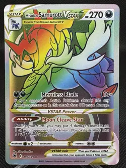 Hisurian Samurott V Star 197/189 Rainbow Rare Astral Radiance Pokemon NM - Image 1