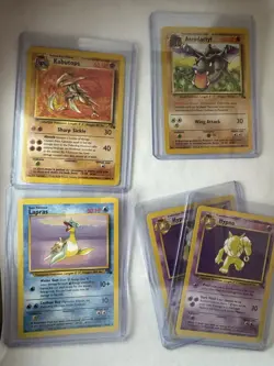 WoTC Pokemon TCG 1999 Fossil Lot of 5 Rare Kabutops Hypno x2 Lapras Aerodactyl - Image 1