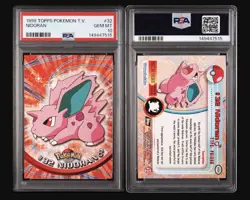 1999 TOPPS POKEMON TV #32 NIDORAN PSA 10 LOW POP - Image 3