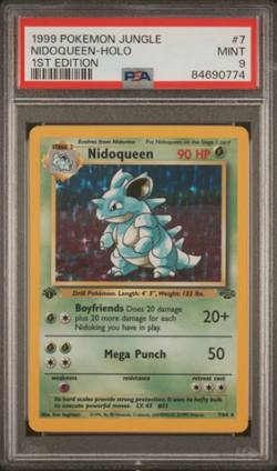 1999 Pokemon Jungle 1st Edition #7 Nidoqueen - Holo PSA 9 MINT - Image 1