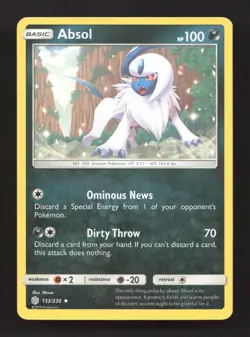 Absol 133/236 Uncommon Cosmic Eclipse Pokemon Near Mint - Image 1
