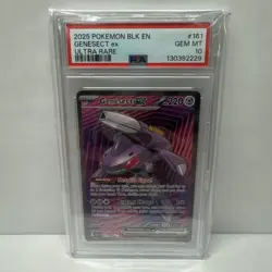 GENESECT EX PSA 10 2025 POKEMON BLACK BOLT #161/086 BLK EN ULTRA RARE 3727 - Image 1
