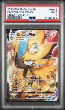 PSA 9 Zeraora Vmax Full Art GG42 2023 Pokemon Crown Zenith 94905494 - Image 1