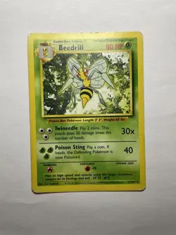 Pokemon TCG Beedrill Base Set 17/102 Regular Unlimited Rare - Image 1