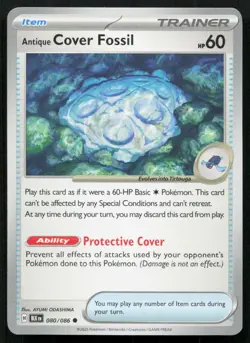 Antique Cover Fossil C Black Bolt BLK 080/086 Pokemon NM 2025 - Image 1
