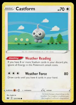 Castform 121/198 Common Chilling Reign Pokemon Lightly Played - Image 1