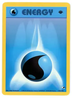 Water Energy 132/132 1st Edition Gym Heroes Pokemon Card - Image 1