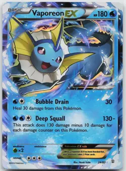 Vaporeon EX Ultra Rare Generations 24/83 Pokemon TCG - Image 1