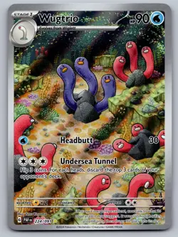 Wugtrio 224/091 Illustration Rare Paldean Fates Pokemon Near Mint - Image 1