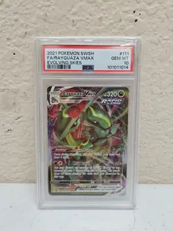 RAYQUAZA VMAX POKEMON HOLO EVOLVING SKIES 111/203 2021 PSA 10 GEM MT - Image 1