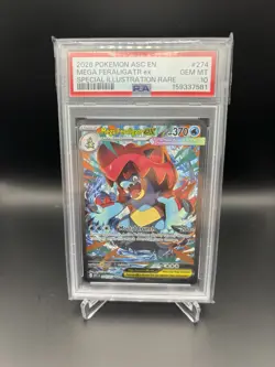 Pokemon Ascended Heroes SIR Mega Feraligatr ex 274/217 English Holo PSA 10 - Image 1