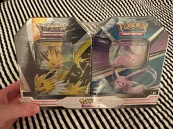 Pokemon TCG Eevee Evolutions Tin 2-Pack Jolteon V & Espeon V Sealed - Image 1