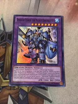 Yugioh Dinoster Power, the Mighty Dracoslayer OP01-EN010 Super Rare NM - Image 1