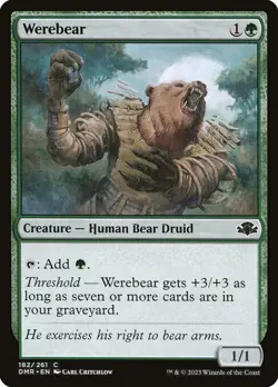 NM Foil Werebear, MTG, Dominaria Remastered, Magic the Gathering, 182 - Image 1