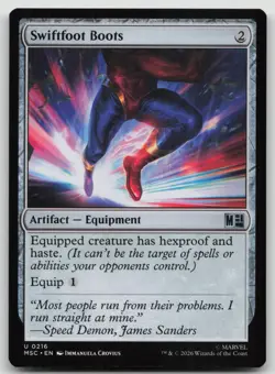 Swiftfoot Boots 216 Commander: Marvel Super Heroes Magic: The Gathering NM - Image 1