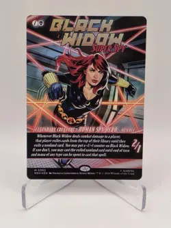 Black Widow, Super Spy (Borderless) (0393) Holo Marvel Heroes Foil NM/M MTG - Image 1