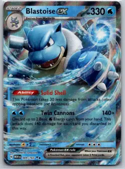Blastoise ex 009/165 Double Rare 151 Pokemon Holo Near Mint - Image 1