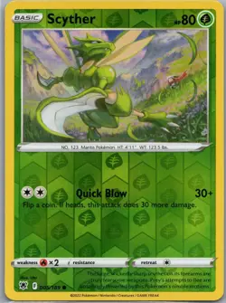 Scyther 005/189 Common Astral Radiance Pokemon Reverse Holo Lightly Played - Image 1