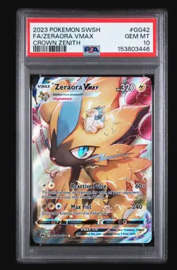 Pokemon TCG Zeraora VMAX Ultra Rare Card Crown Zenith: Galarian Gallery PSA 10 - Image 1