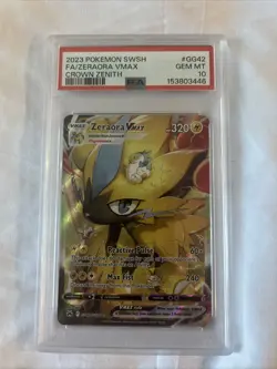 Pokemon TCG Zeraora VMAX Ultra Rare Card Crown Zenith: Galarian Gallery PSA 10 - Image 3