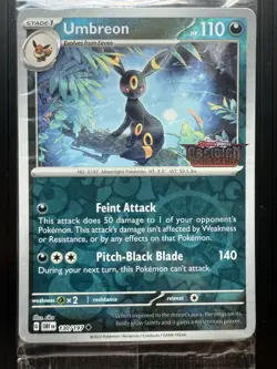 Pokemon Umbreon 130/197 Obsidian Flames Reverse Holo Stamped Sealed Promo - Image 2