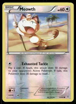 2016 Pokemon Meowth Common Generations 53/83 Reverse Holo LP - Image 1