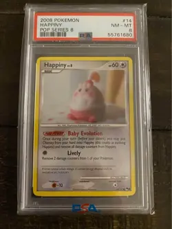 Pokemon 2008 POP Series 8 Happiny Promo #14/17 PSA 8 Yuko Murii POP 10 - Image 1