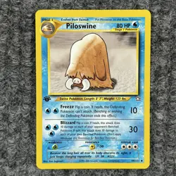 Vintage Pokemon 1st Edition Neo Genesis Piloswine 44/111 MP Regular Uncommon - Image 1
