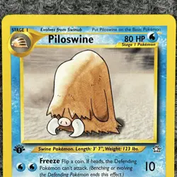 Vintage Pokemon 1st Edition Neo Genesis Piloswine 44/111 MP Regular Uncommon - Image 3