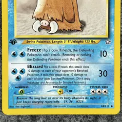 Vintage Pokemon 1st Edition Neo Genesis Piloswine 44/111 MP Regular Uncommon - Image 4