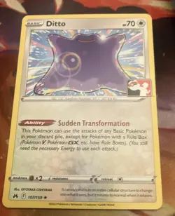 Ditto 107/159 Stamped Rare - Pokemon Play! Prize Pack Series NM Crown Zenith - Image 1