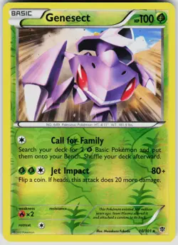 Genesect 10/101 Rare Plasma Blast Pokemon Reverse Holo Near Mint - Image 1