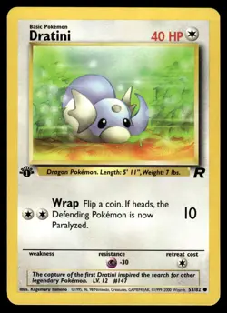Pokemon TCG Team Rocket 1st Edition #53/82 Dratini LP+ - Image 1