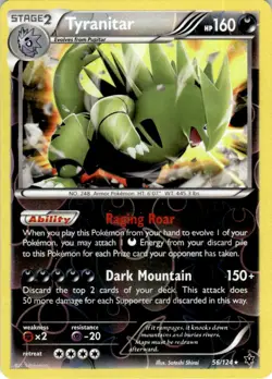 2016 Pokemon XY Fates Collide TCG Reverse Holo NM-MT Tyranitar #56 - Image 1