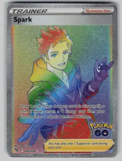 Spark 085/078 Rainbow Rare Pokemon GO Pokemon Holo Lightly Played - Image 1
