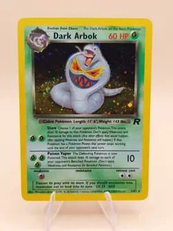 Dark Arbok Holo Rare Team Rocket 2/82 Pokemon Card - WOTC 1999 SWIRL - Image 1