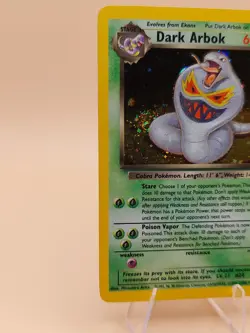 Dark Arbok Holo Rare Team Rocket 2/82 Pokemon Card - WOTC 1999 SWIRL - Image 2