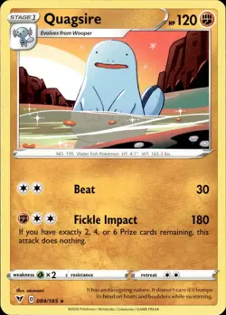 QUAGSIRE 084/185 RARE VIVID VOLTAGE POKEMON NM/M - Image 1