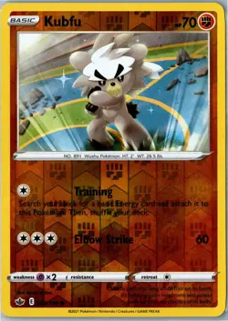 Kubfu Chilling Reign 093/198 Common Reverse Holo Lightly Played - Pokemon Card - Image 1
