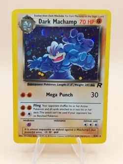 Dark Machamp Holo Rare Team Rocket 10/82 Pokemon Card - WOTC 1999 - Image 1