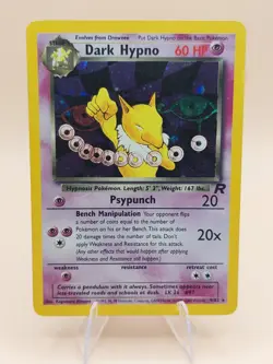 Dark Hypno Holo Rare Team Rocket 9/82 Pokemon Card - WOTC 1999 - Image 1