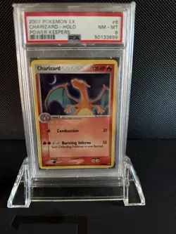 Pokemon TCG Charizard EX Power Keepers Holo Rare PSA 8 with Swirl - Image 1