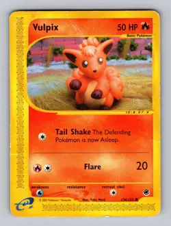 Vulpix 136/165 Common Expedition Base Set Pokemon Damaged - Image 1