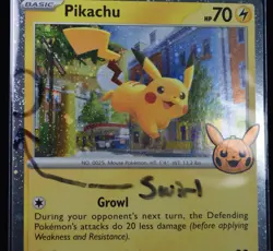 Pikachu Swirl 🌀 018 Cosmos Holo Halloween Stamped 🎃 Rare Pokemon TCG - Image 5
