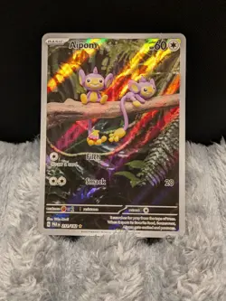Pokemon TCG Aipom 211/182 SV04 Paradox Rift Illustration Rare Holo EN 2023 - Image 1