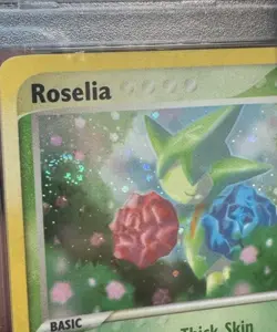 2003 Pokemon EX Roselia PSA 8 9/97 Dragon Holo Swirl Low Pop - Image 3