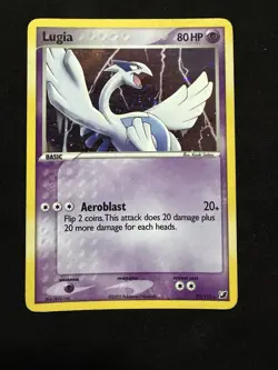 Pokemon Lugia Unseen Forces 29/115 Rare Trading Card Holo LP SWIRL!! - Image 1