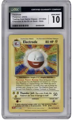 Pokemon TCG Electrode Trading Card 011/034 Classic Holo CGC 10 Gem Mint 2023 - Image 1