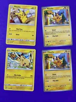 Four (4) Pikachu Card Lot - Pokemon TCG - Image 1